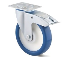 Stal nierdzewna PU Kółko obrotowe z hamulcem 160 mm - 450 kg