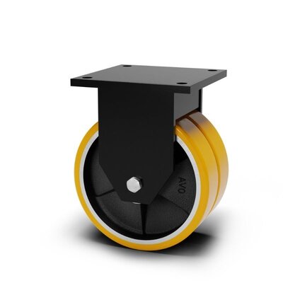 Kółko stałe PU 200 mm - łożysko kulkowe - 2200 kg