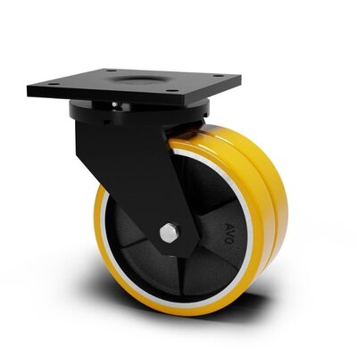 Kółko obrotowe PU 200 mm - łożysko kulkowe - 2200 kg