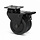 Podwójne czarne kółko obrotowe z hamulcem 75 mm - płytka - 100 kg