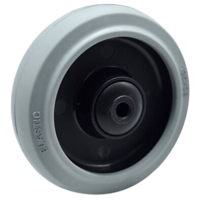 Gumowe kóło 125 mm - łożysko kulkowe  otwór na oś 10 mm - 220 kg