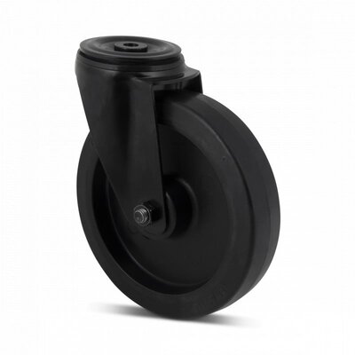 Czarne kółko obrotowe 200 mm - łożysko rolkowe - 400 kg