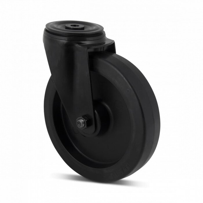 Czarne kółko obrotowe 200 mm - łożysko rolkowe - 400 kg