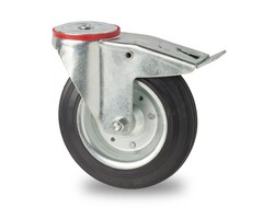 Pełna guma Kółko obrotowe z hamulcem 200 mm - 205 kg
