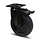 Czarne kółko obrotowe z hamulcem 100 mm - płytka - 80 kg