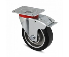 Elastyczne gumowe kółko obrotowe z hamulcem 125 mm - 200 kg