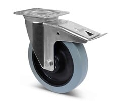 Elastyczne gumowe kółka obrotowe z hamulcem 200 mm - 400 kg