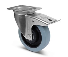 Elastyczne gumowe kółka obrotowe z hamulcem 160 mm - 350 kg