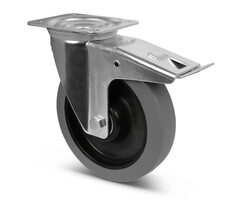 Elastyczne gumowe kółka obrotowe z hamulcem 200 mm - 400 kg