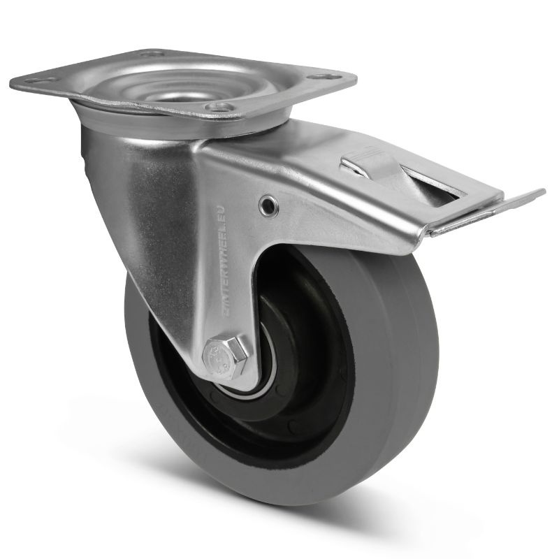 Gumowe kółka obrotowe z hamulcem 160 mm - łożysko kulkowe - 350 kg