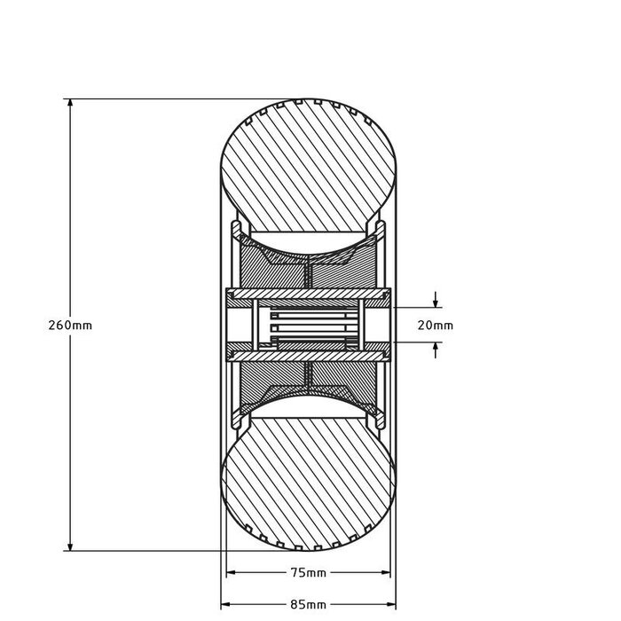 Koło pneumatyczne 260x85 mm - profil blokowy - 130 kg