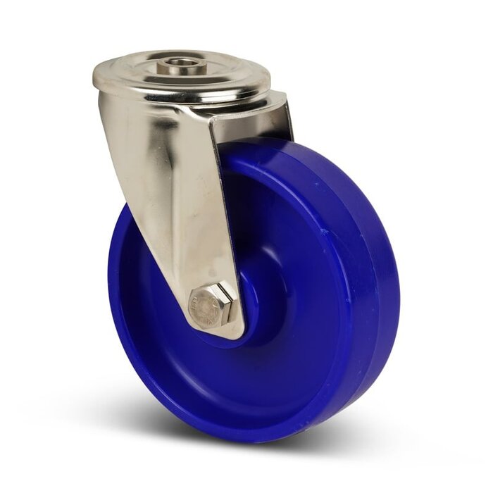 Kółko obrotowe ze stali nierdzewnej 80 mm Nylon - łożysko wałeczkowe - 120 kg