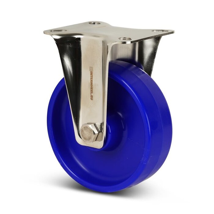 Kółko stałe ze stali nierdzewnej 80 mm Nylon - łożysko wałeczkowe - 120 kg