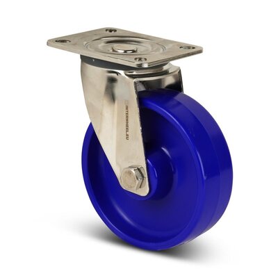 Stal nierdzewna kółko obrotowe 80 mm nylon - łożysko rolkowe - 150 kg