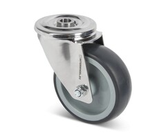 Kółko obrotowe ze stali nierdzewnej 100 mm Guma - 100 kg