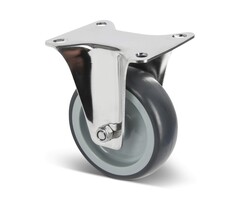 Kółko stałe ze stali nierdzewnej 100 mm Guma - 100 kg