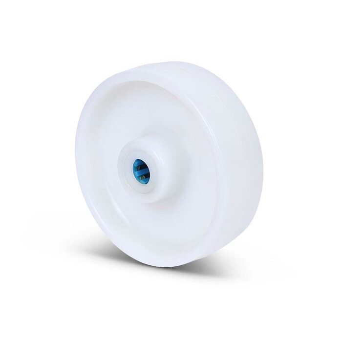 Kóło ze stali nierdzewnej 125 mm - Nylon - łożysko wałeczkowe - 300 kg