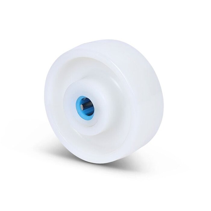Kóło ze stali nierdzewnej 100 mm - Nylon - łożysko wałeczkowe - 175 kg