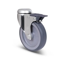 Kółka obrotowe ze stali nierdzewnej z hamulcem 125 mm Guma - 100 kg