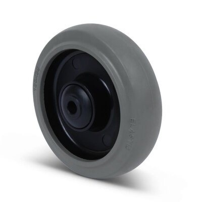 Gumowe kóło 125 mm - łożysko kulkowe  otwór na oś 10 mm - 220 kg