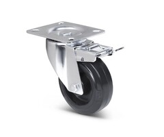 Odporne na wysoką temperaturę Kółko obrotowe z hamulcem gumowe 100 mm - 80 kg - Kopia