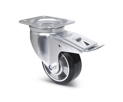 Elastyczne gumowe kółka obrotowe z hamulcem 125 mm - 300 kg