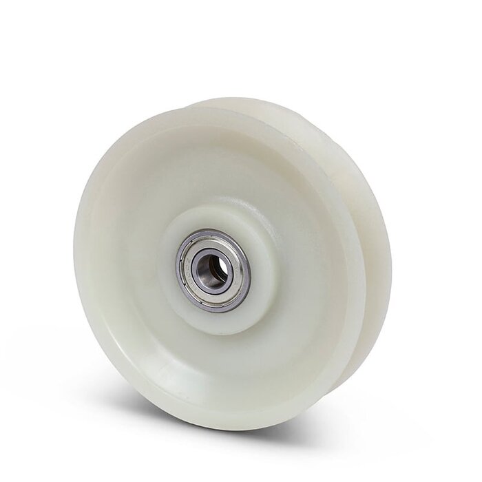 Plastikowy krążek kablowy 98 mm z rowkiem U - 150 kg