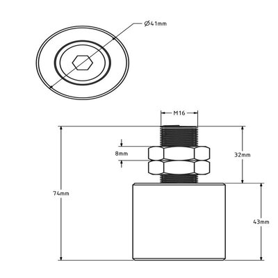 Rolka prowadząca 41 mm brama przesuwna - poliamid - 80 kg