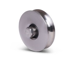 Koło rowkowane ze stali nierdzewnej 98 mm z rowkiem U - 220 kg