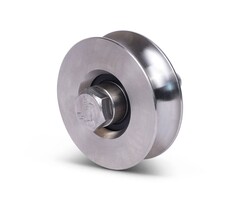 Koło rowkowane ze stali nierdzewnej 78 mm z rowkiem U - 200 kg
