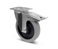 Elastyczne gumowe kółka obrotowe z hamulcem 200 mm - 400 kg