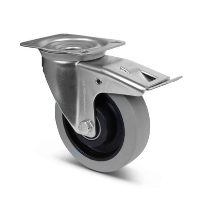 Gumowe kółka obrotowe z hamulcem 160 mm - łożysko kulkowe - 350 kg