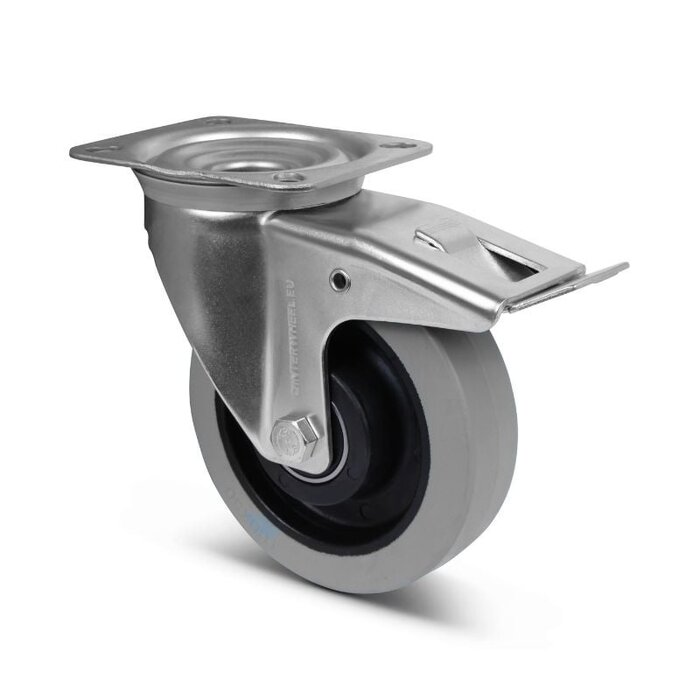 Gumowe kółka obrotowe z hamulcem 160 mm - łożysko kulkowe - 350 kg