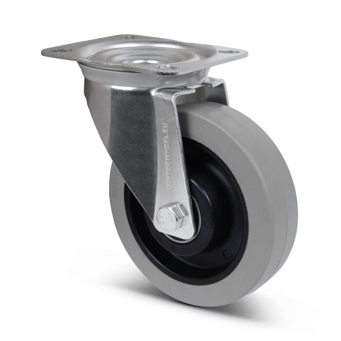 Gumowe kółko obrotowe 160 mm - łożysko kulkowe - 350 kg