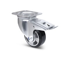 Elastyczne gumowe kółka obrotowe z hamulcem 125 mm - 300 kg