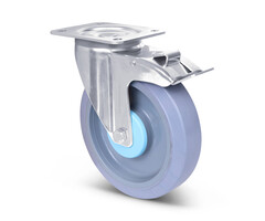 Rvs Kółko obrotowe z hamulcem 200 mm guma - 400 kg