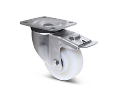 Wytrzymałe kółka obrotowe ze stali nierdzewnej z hamulcem 125 mm Nylon - 700 kg