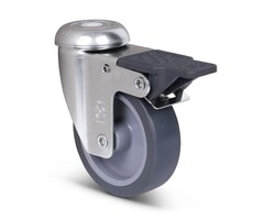 Kółka obrotowe ze stali nierdzewnej z hamulcem 75 mm Guma - 60 kg