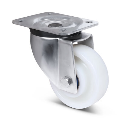 Wytrzymałe kółka obrotowe ze stali nierdzewnej 160 mm - Nylon - 700 kg