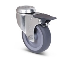 Kółka obrotowe ze stali nierdzewnej z hamulcem 80 mm Guma - 50 kg