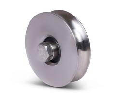 Koło rowkowane ze stali nierdzewnej 98 mm z rowkiem U - 220 kg