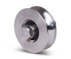 Koło rowkowane ze stali nierdzewnej 78 mm z rowkiem U - 200 kg