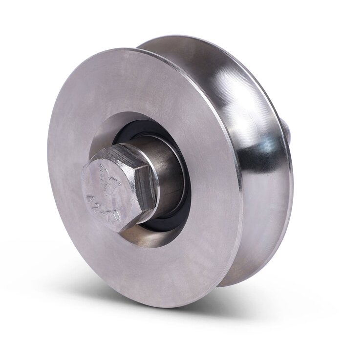 Koło rowkowane ze stali nierdzewnej 80 mm z rowkiem U - 200 kg