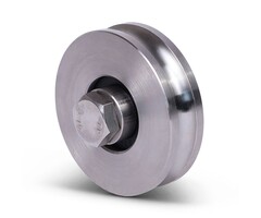 Koło rowkowane ze stali nierdzewnej 60 mm z rowkiem U - 100 kg