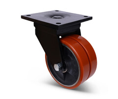 Podwójne kółko obrotowe PU 200 mm - 2200 kg