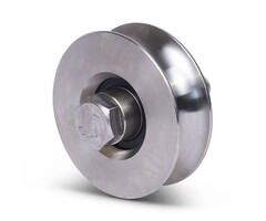 Koło rowkowane ze stali nierdzewnej 78 mm z rowkiem U - 200 kg