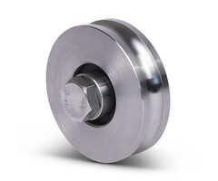 Koło rowkowane ze stali nierdzewnej 60 mm z rowkiem U - 100 kg
