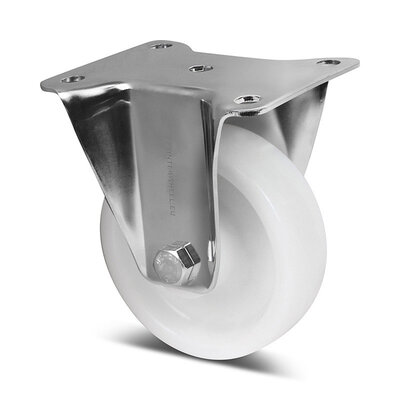 Stal nierdzewna kółko stałe 125 mm - Nylon - 500  kg