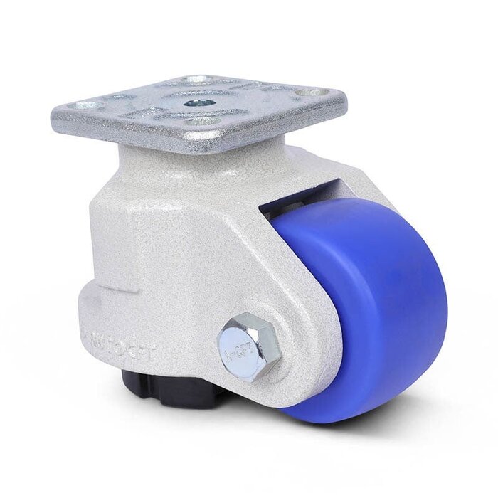 Kółko obrotowe z regulowaną stopką 90 mm - Nylon - płytka - 1500 kg