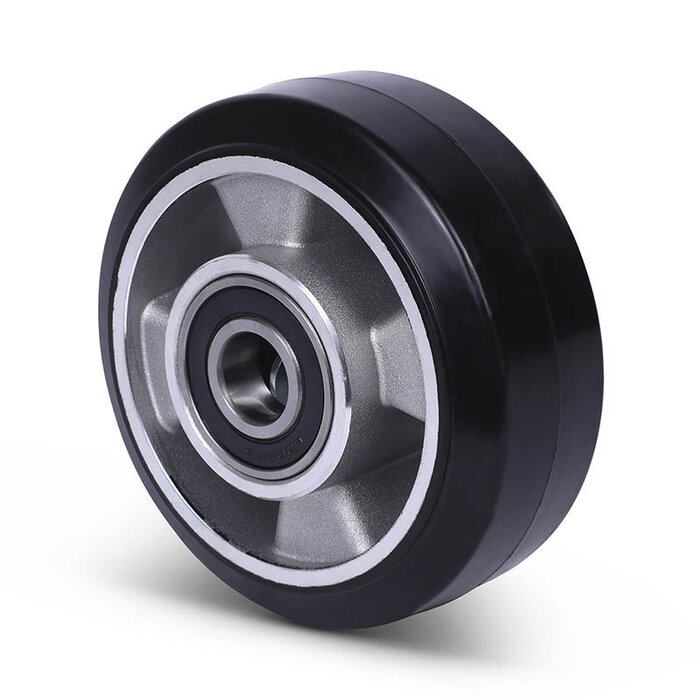 Gumowe kóło 125 mm - łożysko kulkowe otwór na oś 20 mm - 225 kg